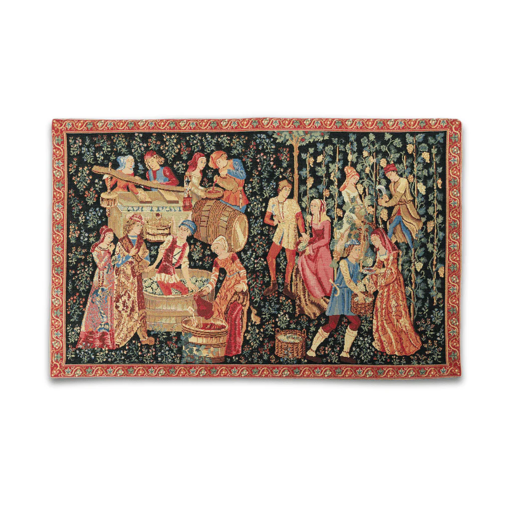 Gobelin Wandbehang Weinernte Mittelalter 70 x 45 – Bild 2