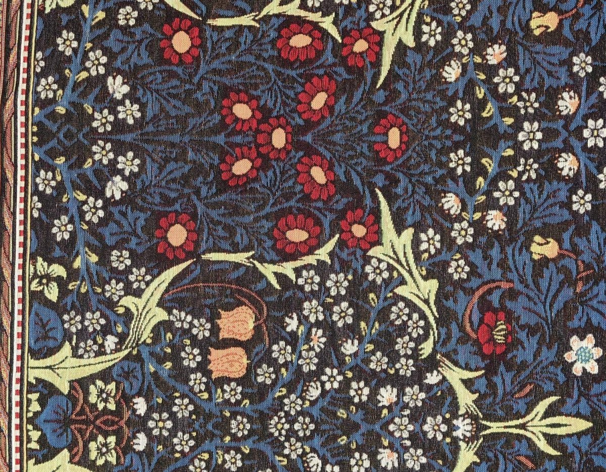 Gobelin Tischdecke Schwarzdorn William Morris 140 x 140 – Bild 4