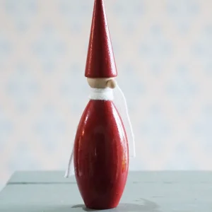 Weihnachtsdeko Holz „Kegelwichtel” rot