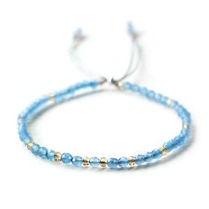 Aquamarin Edelstein Armband facettiert hellblau silber