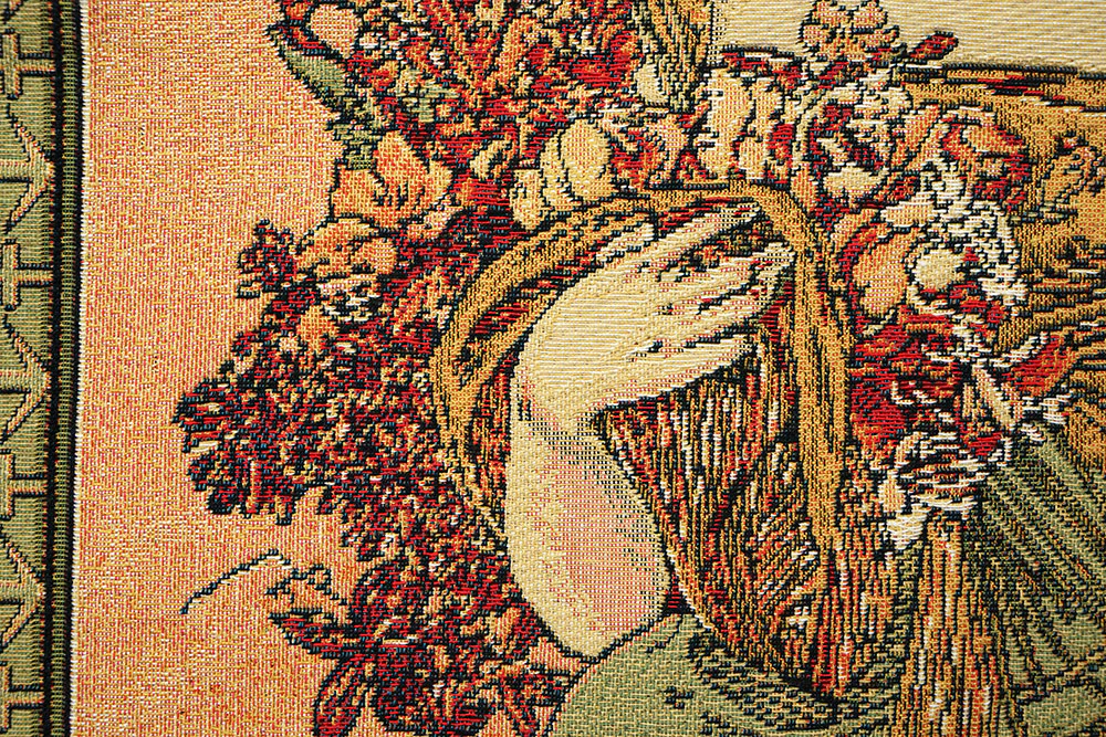Gobelin Wandbehang Der Frühling nach A. Mucha 100 x 45 cm – Bild 6