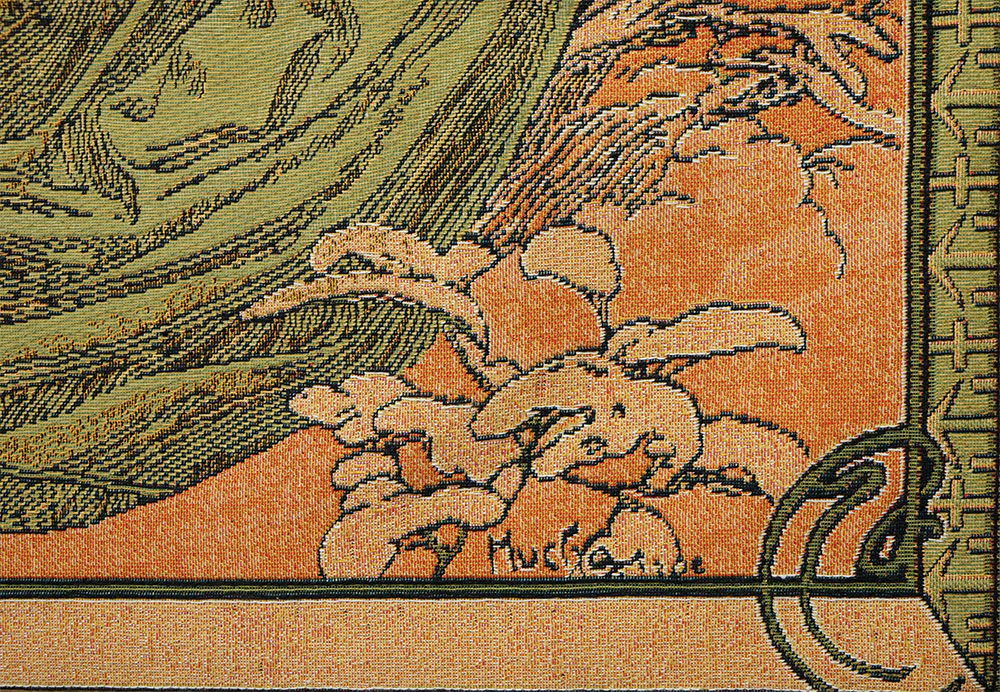 Gobelin Wandbehang Der Frühling nach A. Mucha 100 x 45 cm – Bild 7