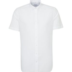 seidensticker Businesshemd „Shaped“, Shaped Kurzarm Button-Down-Kragen Uni